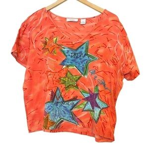 3/$25 🙌🏼 Dressbarn Groovy Beaded Star Affirmation Graphic Tee 1X